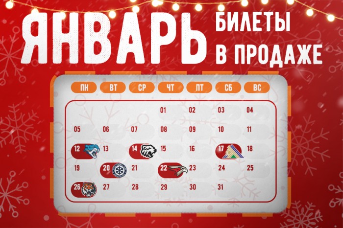Стартуют продажи билеты на январскую серию матчей